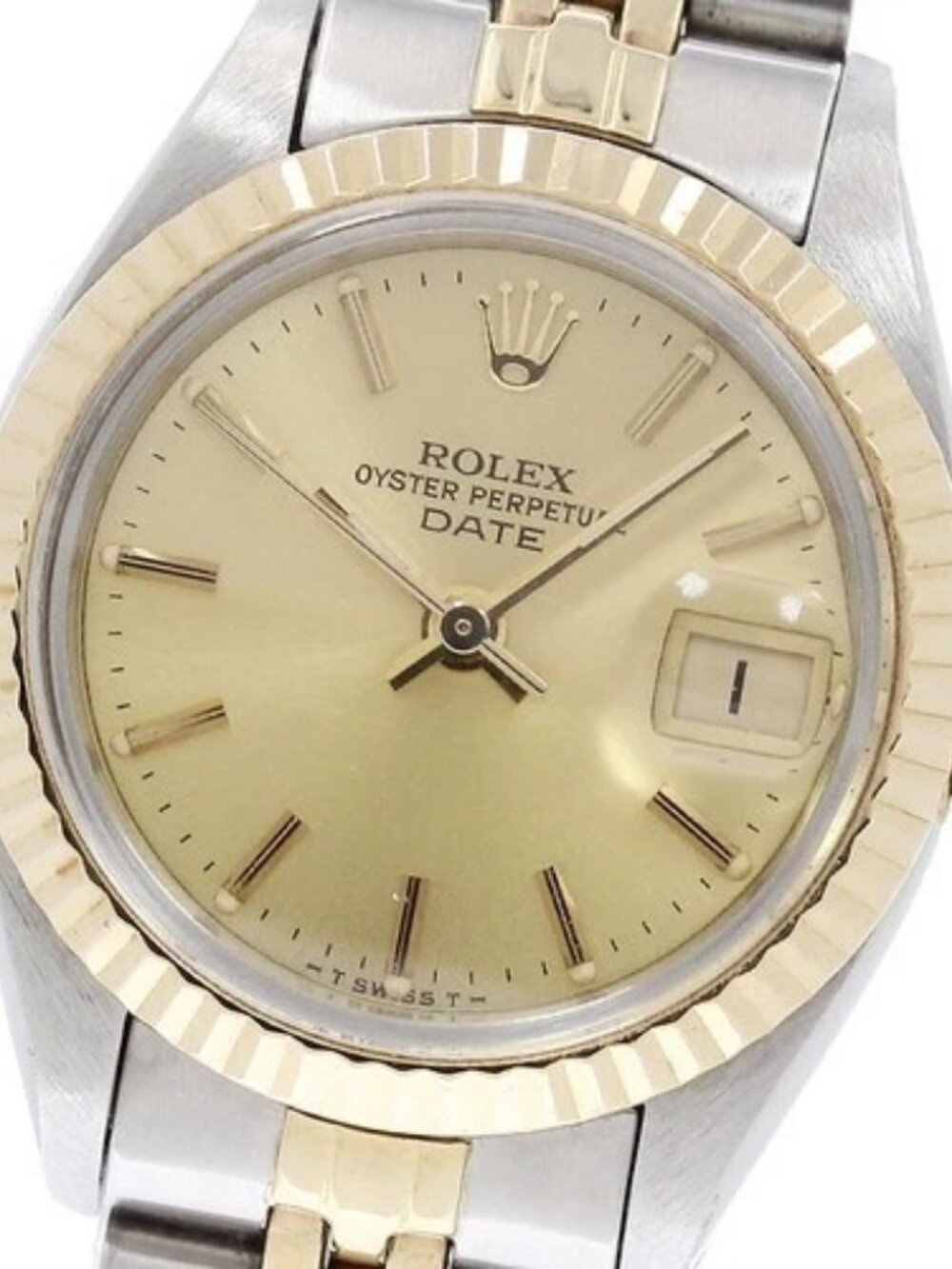 ROLEX Oyster Perpetual Date 6917/3 YG bezel Automatic Ladies Watch_964941